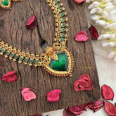 Vriksham Traditional Kerala Palakka Long Neckpiece-Green-G19242